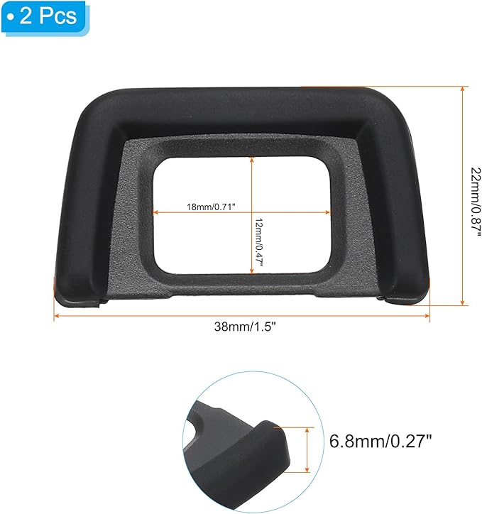 PATIKIL DK-24 Viewfinder Eyepiece Eyecup, 2 Pack Camera Eye Cup Protector for Nikon D5000 D5100 D3000 D3100 Digital Camera Block Flare Scratch Resistance, Black