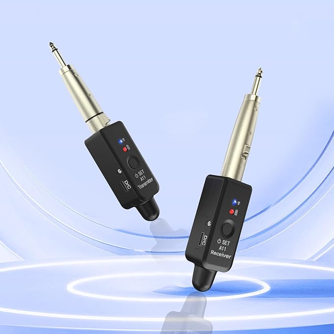 A11 Wireless Microphone Transmitter Receiver 4 Channels Plug-on XLR Mic Adapter Wireless Mic System for Dynamic/Condenser Mics, Audio Mixer, DSLR Camera,PA System (1TX + 1RX)