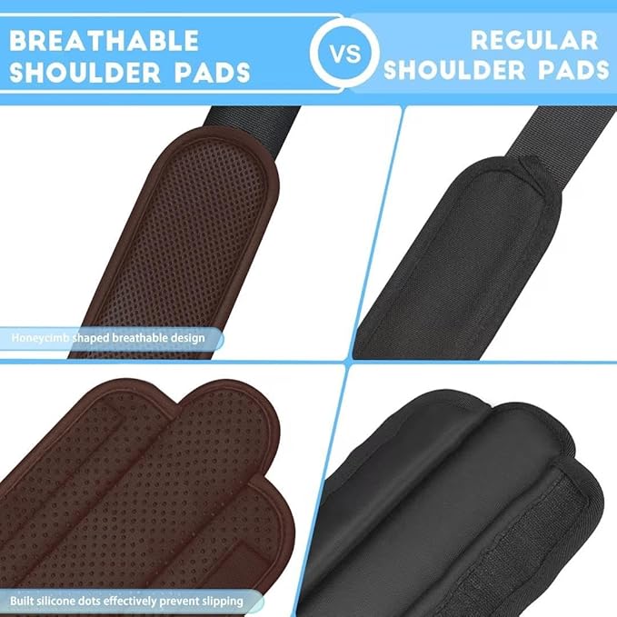 ZINZ 2-Pack Universal Shoulder Pad with Ultra thick Cushion for Bag Luggage Bag Crossbody, Plus Long & Anti-Slip & Breathable,Brown