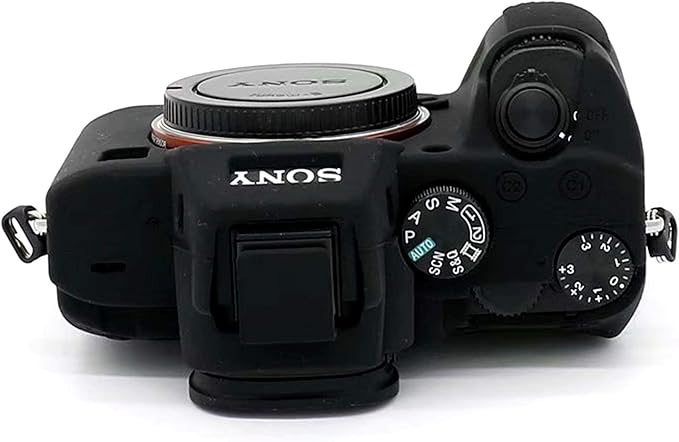 Professional Secure Soft Silicone Camera Case Bag Housing Rubber Body Skin for Sony Alpha A7iii a73 A7R3 A7Riii a7R Mark III a7 Mark III Digital SLR Camera Protective Case (Black)