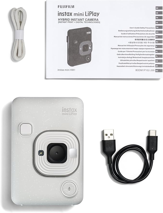 Fujifilm INSTAX Mini LIPLAY Hybrid Instant Camera - Misty White