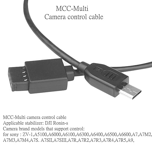 Dji Ronin-s for sony camera control connection cable mcc-multi stabilizer data shutter release extension cable a7 a7s a7r a7m2 a7s2 a6000 a6300 a6500 a1 zv-1 a7r5 a7r4 a7m3(MCC-Multi sony)