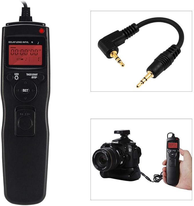 ABUYCS Timer Remote Control Shutter Release for Canon EOS 1500d 1300d 1200d 1100d 1000d 650d 600d 550d 500d 450d 400d 350d 300d 100d 60d 70d Digital DSLR Camera