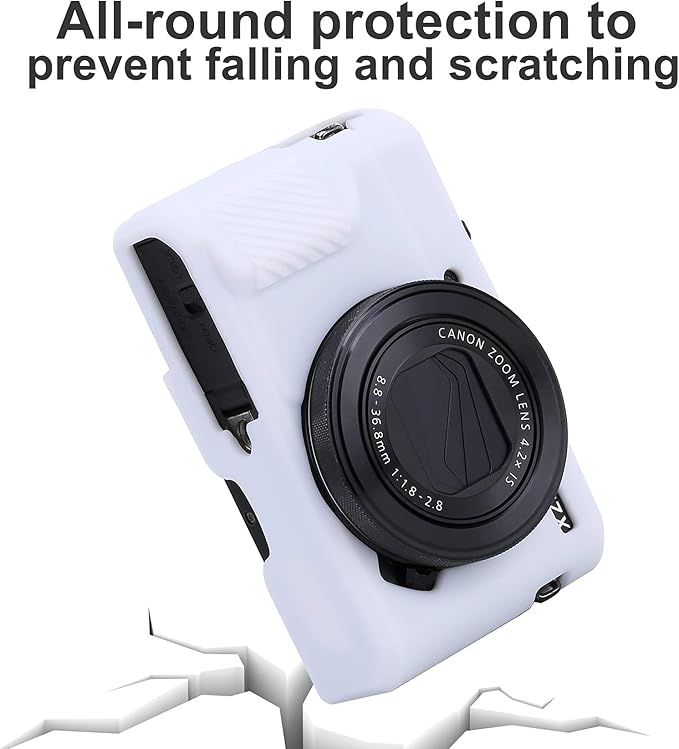 Pocoukate Camera Body Case for Canon G7X /G7X Mark II/Mark III Silicone Case Cover with Optical 9H Hardness 0.3mm Ultra-Thin DSLR Camera Screen Protector