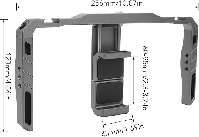 Smartphone Video Rig, Aluminium Alloy Filmmaking Vlogging Rig with Handles, Portable Handheld Phone Cage with Silicone Cushion, for Videomaker Film Maker Video Grapher