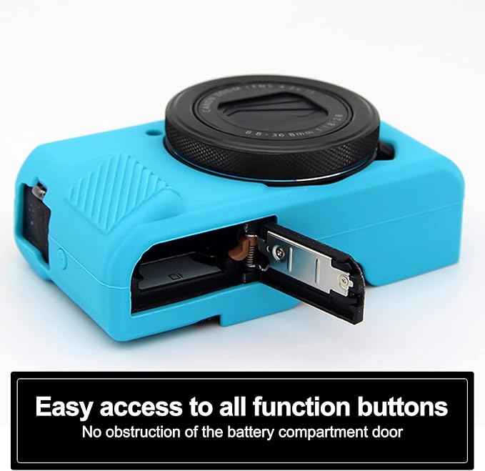 Easy Hood G7X Mark II Case G7X Camera Silicone Case, Soft Silicone Protective Cover for Canon Powershot G7X Mark II DSLR Camera (Blue)