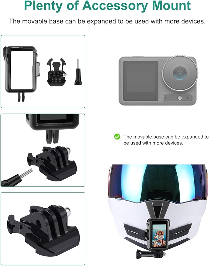 PULUZ Frame Case for DJI Osmo Action 5 Pro / 4/3, DJI Action 3 Camera Accessories, Vertical Protective Case with Movable Base and Short Screw for Video Light Microphone