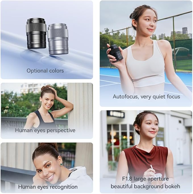 YONGNUO 35MM F1.8 E Mount Lens, STM Auto Focus Prime Lens, f/1.8 Lens for Sony E Mount APS-C Mirrorless Cameras ZV-E10 A6000 Series