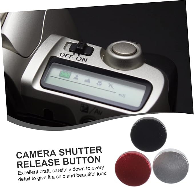 NUOBESTY 3Pcs Aluminum Alloy Camera Shutter Release Button Easy Install Compatible with Models Enhances Grip Comfort Luxurious Camera Accessory