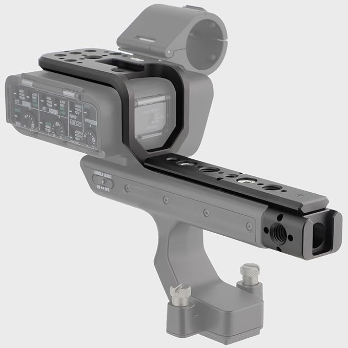 Leftfoto Handle Extension Rig Compatible with XLR Handle Unit for Sony Camera FX3 FX30,Extension Bracket Grip with Cold Shoe,NATO & 1/4"-20 and 3/8"-16 Threads