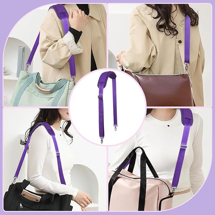 60 Inch Shoulder Strap with Removable Ultra-Thick Pad，Adjustable Buckles and Metal Hooks