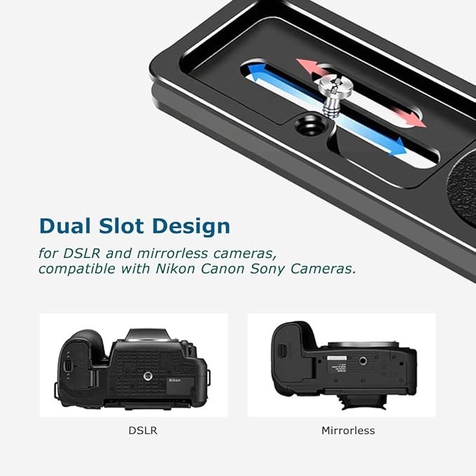Camera L Bracket with Phone Mount Adapter,L Plate with NATO Handle Rail Phone Rail 38mm Arca Style for Nikon Canon Sony Camera Live/Vlog Accessories