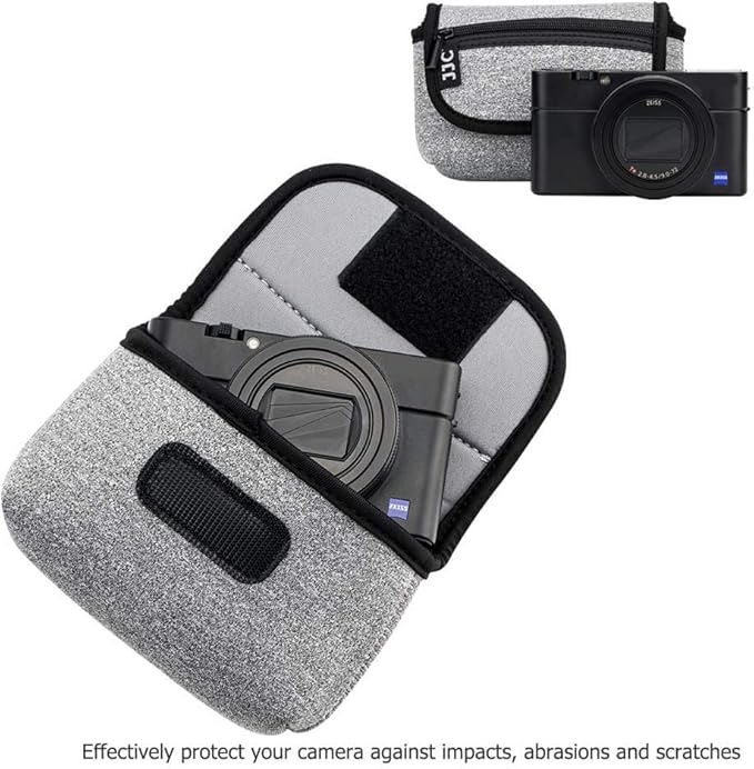 JJC Compact Camera Case Travel Pouch Sleeve for Sony ZV-1 II ZV1II ZV1F ZV-1F ZV1 RX100 VII VI VA Canon G7X G5X G9X SX740 Ricoh GR IV III Olympus TG-7 TG-6 TG-5 TG-4 Fujifilm XP130 XP140 XP90 & More
