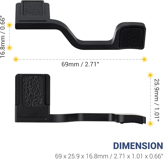 JJC Deluxe Metal Thumb Up Grip for Fuji Fujifilm X-T50 XT50 Mirrorless Camera, Hot Shoe Thumb Rest Support Grip for Stable and Safe Hand Hold, Not Affect The Use of Camera Buttons, Black Color