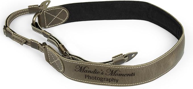 MegaGear Personalized Genuine Leather Camera Strap Custom Engraved DSLR & SLR Shoulder/Neck Strap