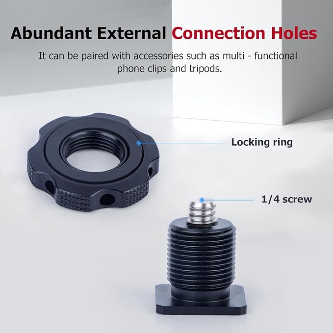 Cold Shoe Adapter with Dual 1/4 & 3/8 Screw Mount – Aluminum Alloy Camera Mount for Tripod, Microphone, LED Light, DSLR – Anti-Scratch Quick Release (62049)