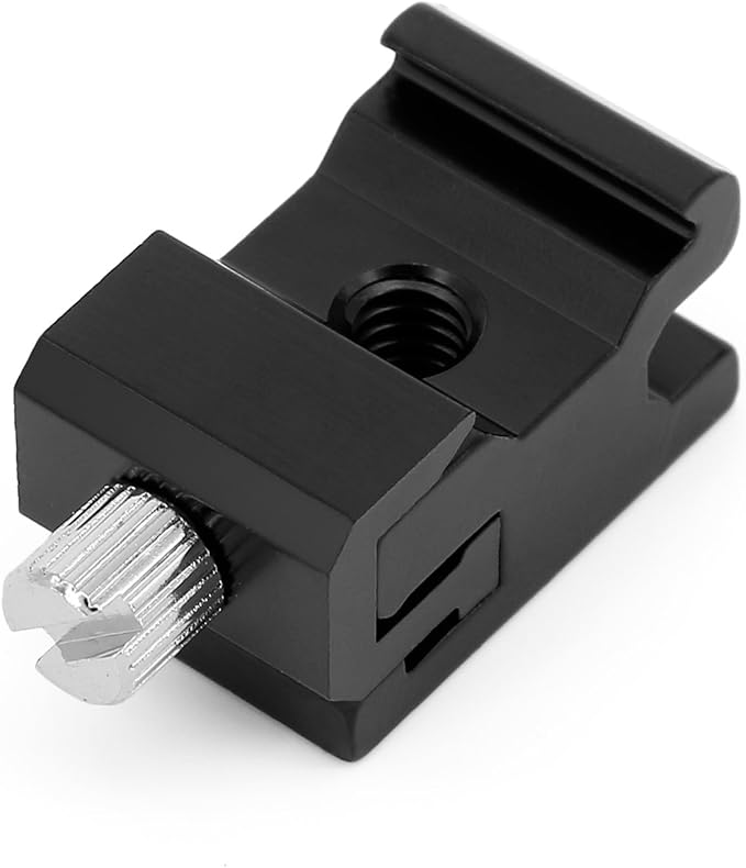 Camera Metal Cold Shoe Flash Stand Adapter with 1/4"-20 Tripod Screw Thread (2 Packs)