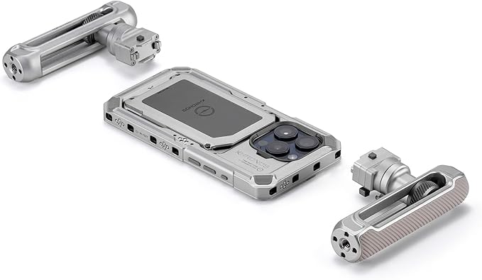 Tilta Khronos Lightweight Kit Compatible with iPhone 15 Pro - Titanium White | Includes Phone Case and Adjustable Handles | Mobile Filmmaking System