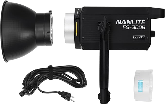 Nanlite FS-300B 300W Bi-Color LED Spotlight-2700K-6500K Adjustable CRI 96,App Control,Led Video Light Bowens Mount for Photography/Videography/YouTube/TikTok Content Creation & Live Streaming