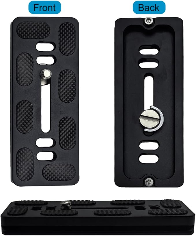 PU-100 100mm Quick Release Plate, Universal Camera QR Plate with D-Ring Screw for DSLR Camera Tripod Ballhead, Quick Shoe Plates Compatible with Arca Swiss Standard Clamp