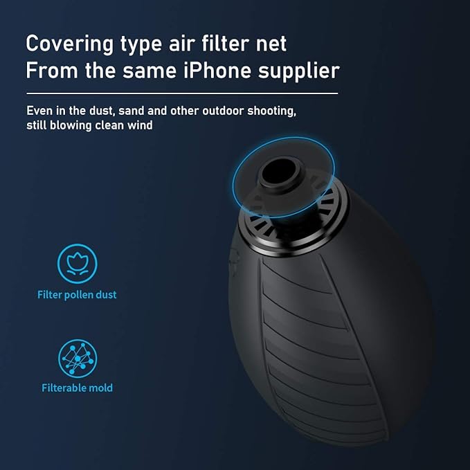 VSGO Camera Air Blower with Soft Tip, Single Air Intake with Self-Suction Cup, Compatible with Camera Lens, SLR/Mirrorless Sensors, Reflectors, Focusing Screens, Coffee Machines and More