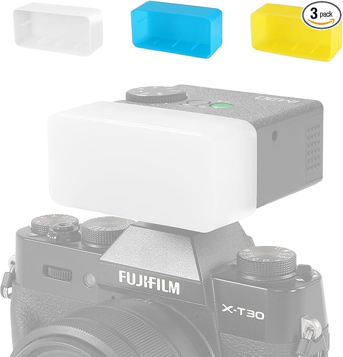 Flash Diffuser Set Compatible with Godox im30, White Blue Yellow, 3 Pack Photography Light Modifiers ((3-Colorful))