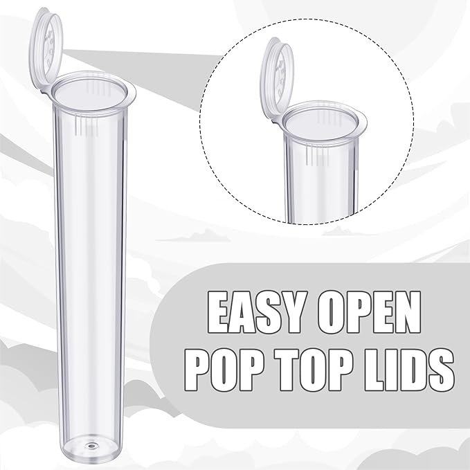 Frienda 300 Pcs Clear 116 mm Plastic Tube Container with Lids Bulk Waterproof Sealing Container with Lids