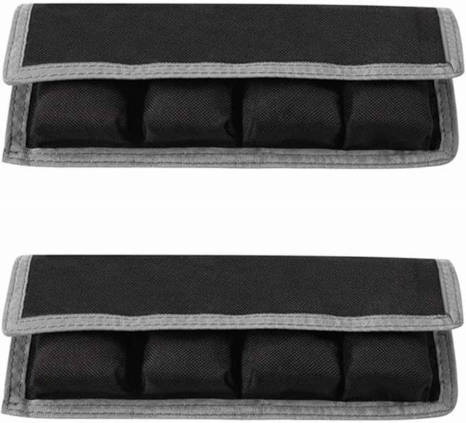 Meking 2 Pcs DSLR Battery Case Holder Storage Bag (4 Pocket) for AA/AAA Battery and LP-E6 LP-E8 LP-E10 LP-E12, EN-EL14 EN-EL15, NP-FW50 NP-F550 NP-FM500H (Gray)