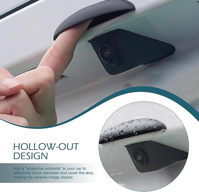 Zosgrew 1 PC Car Rear View Camera Cover, Anti-rain Rear View Backup Camera Cover, Self-Adhesive Reversing Cam Protective Sticker, Universal Automotive Exterior Accessories (Black)