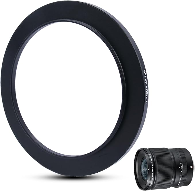 Metal Step Up Ring Filter Adapter - 67mm to 82mm - Metal Ring Step Up Rings Adapter Filter Compatible with All 82mm UV, CPL, ND, Lens Hood, Threaded Lens ect