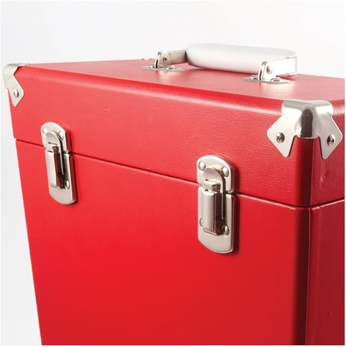 GPO Portable Retro Style Carry Case for LPs, Albums and 12Inch Vinyl Records (Holds 30 Albums)