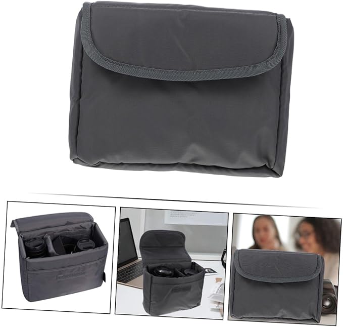 KOMBIUDA Digital Camera Bag Insert Padded Camera Lens Case Anti-Shock Large Blue for DSLR Photography Travel