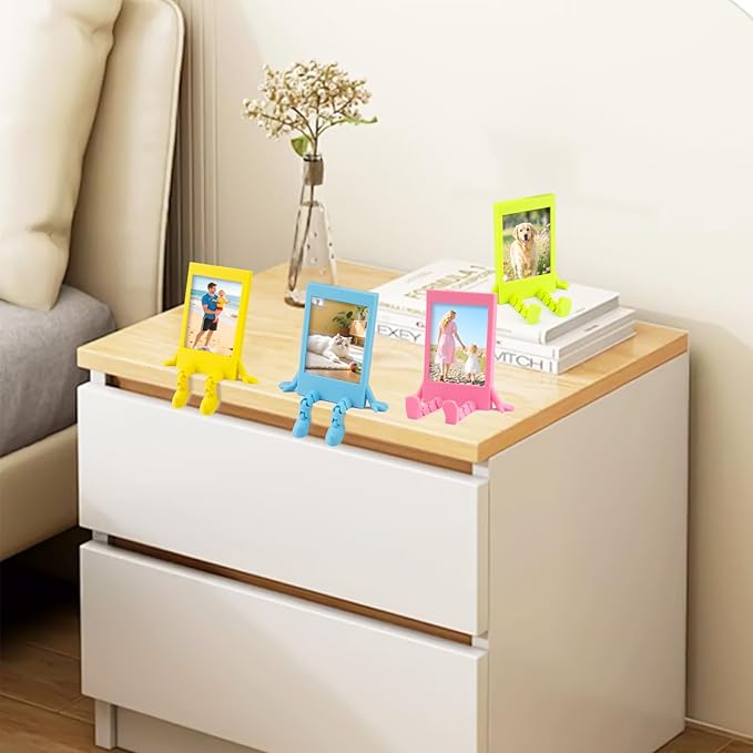 BEYONGME 4 Packs Small Picture Frames, Cute 2x3 Mini Wallet Size Picture Frames Colorful Photo Frame for Instax Mini 12/41/11/9/8/7+/99/40/SE/EVO Photo