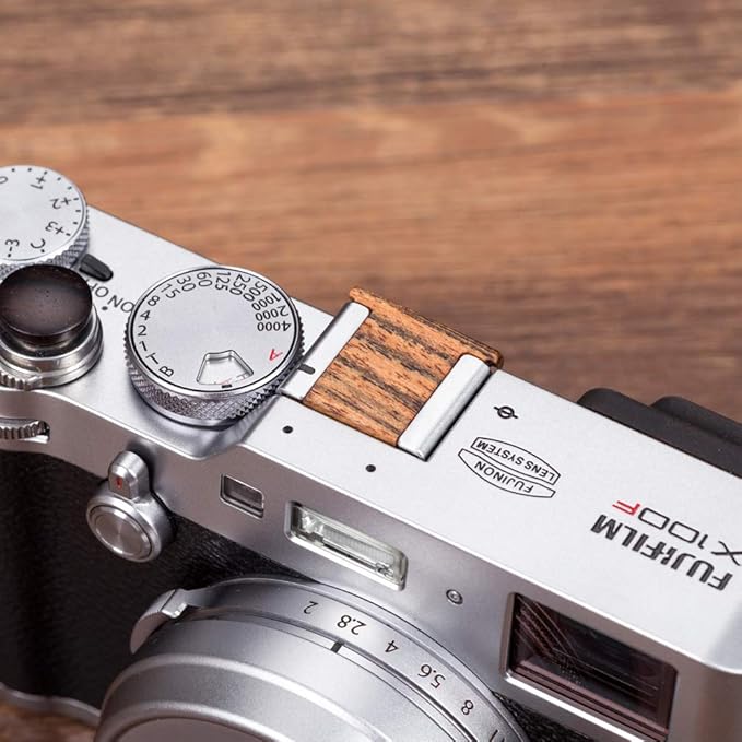 Wood Camera Hot Shoe Cover Compatible with OM-D E-M1,E-M5,E-M10,E-M1 Mark II,E-M5 Mark II,E-M10 Mark II,E-M10 Mark III Pen-F Cameras Hot Shoe Protector Cap 1 PCS Golden