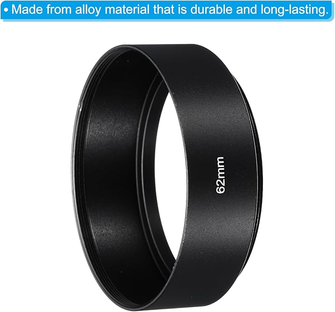 PATIKIL 62mm Lens Hood, Standard Focus Frosted Surface Anti-Reflective Inside Hood for Camera Lens, Black for Nikon, for Fujifilm, for Pentax, for Leica