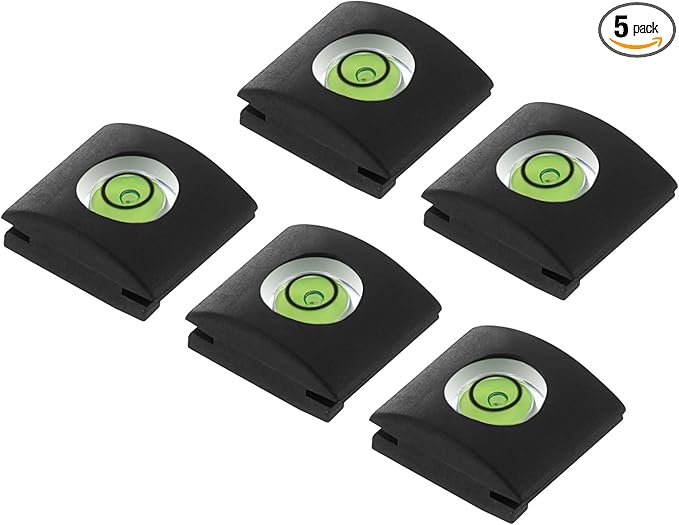 PATIKIL Camera Level Hot Shoe Cover Cap, 5 Pcs 1 Axis Universal Flashlight Bubble Level Camera Protector for Nikon for Fujifilm for Pentax DSLR/SLR Camera, Black