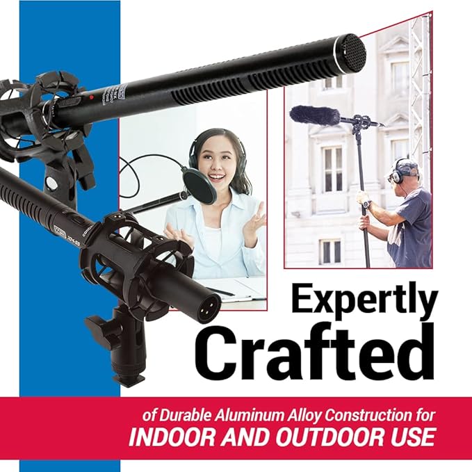 VidPro XM-88 Professional Video & Broadcast Shotgun Microphone Kit, 13-Piece, XLR, Aluminum Alloy, for Recording, Live Streaming, Music, Speaking, Interviews