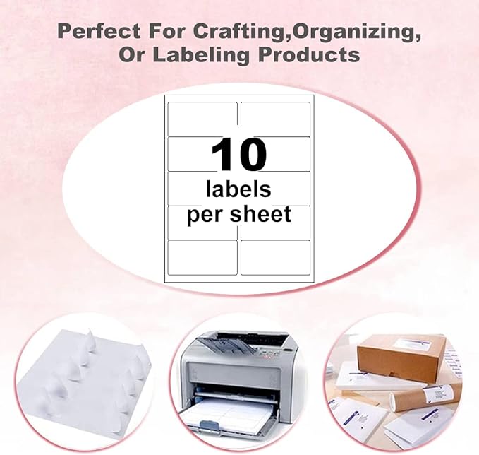 BESTEASY 10-UP Address Labels,/Address Mailing Labels 8000 Sheets Shipping Sticker Labels Compatible Laser/Ink Jet Shipping Labels(80000 Labels)