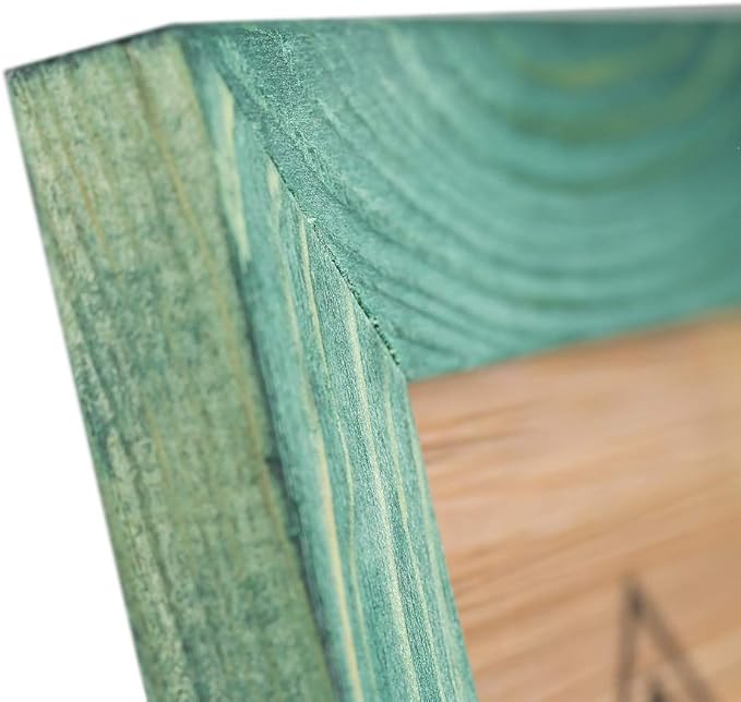 Rustic Wooden Picture Frame 4x6 Inch - Set of 2-100% Natural Eco Barn Wood with Real Glass - Made for Wall Hanging and Tabletop Display - Green