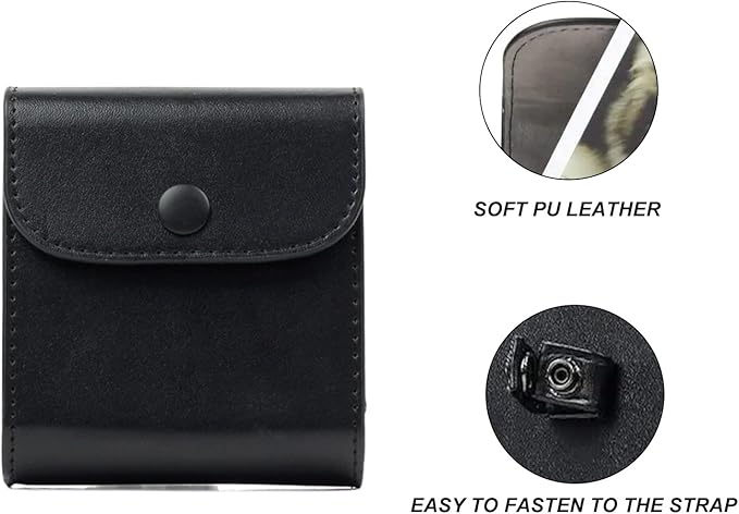 WOGOZAN SQ Photo Pouch Album for Fujifilm Instax Square SQ1 SQ40 SQ20 SQ10 SQ6 SP-3 Instant Film Camera 2.9x3.4 Inch Film Case Bag with Soft PU Leather Material (Black)