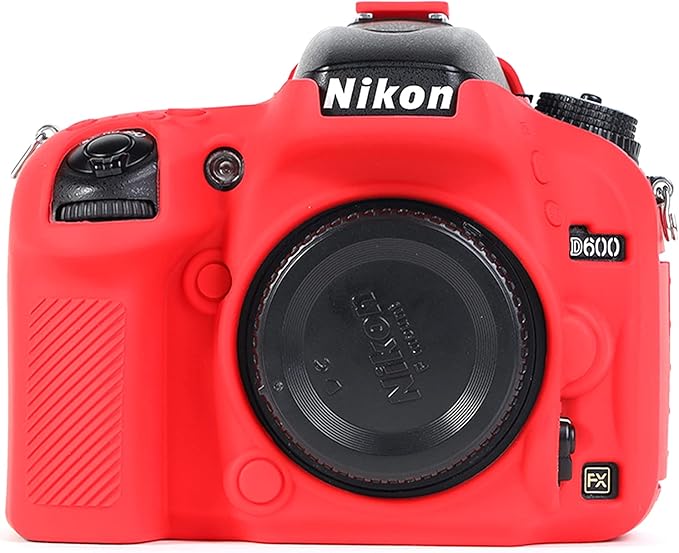 Surpassed Professional Secure Silicone Camera Cases Bag Housing Rubber Body Skin for Nikon D610 D600 DSLR Camera Protective Case (Red)