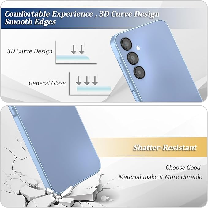 YWLRONG for Samsung Galaxy A15 Back Glass Replacement for Samsung Galaxy A15 5G A156U A15 4G A155U Rear Glass Replacement Battery Cover Housing Door Accessories Parts with Repair Tools (Blue)