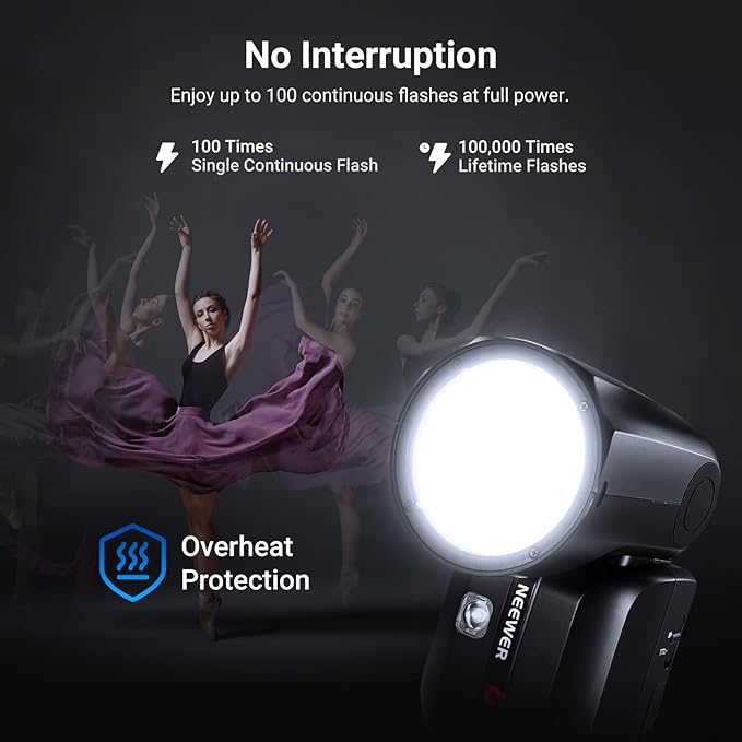 NEEWER Z2PRO-C 2.4G TTL Round Head Flash Speedlite Compatible with Canon, Wireless Compatible with Godox, Upgraded UI, 76Ws 1/8000s HSS, TTL/M TCM Switch, 7.2V/3000mAh Battery, 600 Full Power Flash