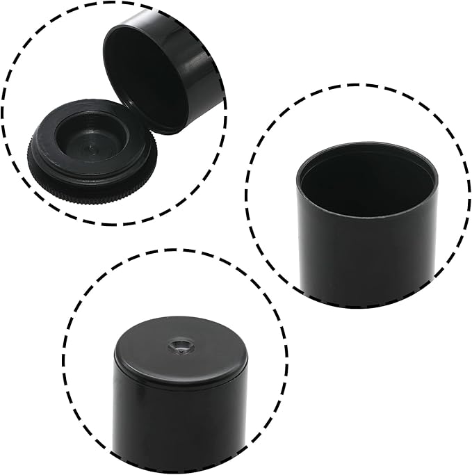 PINE & LINEN 12pcs Black Film Canisters with Lids,33mm/1.3inch Caliber Plastic Film Canisters Camera Reel Containers, Storage Containers for Science Art Projects/Sewing Hobbyists
