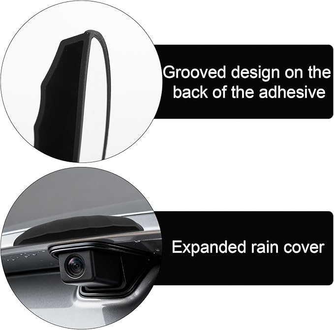 Car Backup Camera Rain Shield Cover, Black Waterproof Silicone Protector Rear View Protection Guard for Automotive Reverse Camera Anti-Rain Protective Accessories