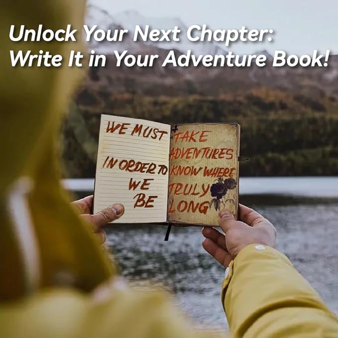 Our Adventure Book Travel Scrapbook Journal Notebook, 160Pages Scrap Book Photo Albums, Faux Leather Journaling Diaries, Scrapbooking Gifts Set With Pen and Stickers for Anniversary Wedding Office