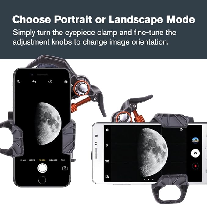 Celestron – NexYZ DX – Universal Smartphone Adapter for Telescope, Binoculars & Spotting Scopes – 3-Axis Precision Alignment – Capture Images & Video Through Your Optics – Includes Bluetooth Remote