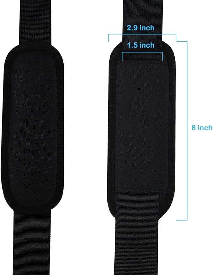 Universal Replacement Laptop Shoulder Strap, Durable 55" Adjustable Comfortable Belt with Metal Hooks for Briefcase, Computer Messenger Bag, Laptop Case Luggage/Duffel/Camera, (Black)