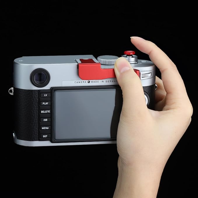 Haoge THB-M24R Metal Hot Shoe Thumb Up Rest Hand Grip for Leica M Typ240 M240, M-P Typ 240 M240P, M Typ262 M262, M-D Typ 262 Camera Red