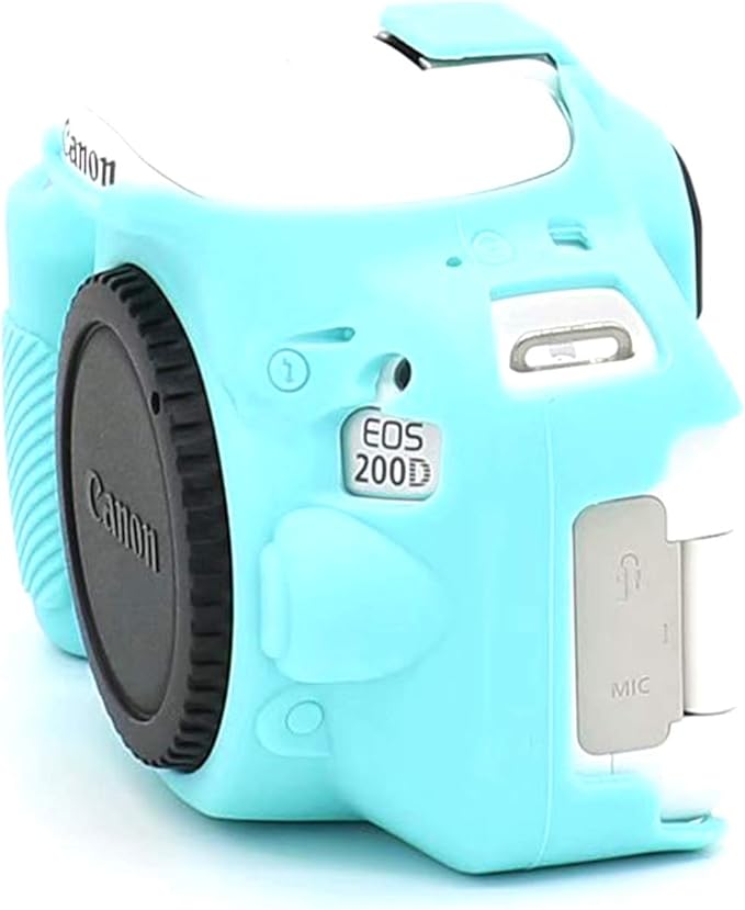 Professional Secure Silicone Camera Cover Housing Rubber Protective Body Skin Bag for Canon EOS 200D Rebel SL2 DSLR Camera and Canon EOS Rebel SL3 200D II DSLR Camera Case (Blue)